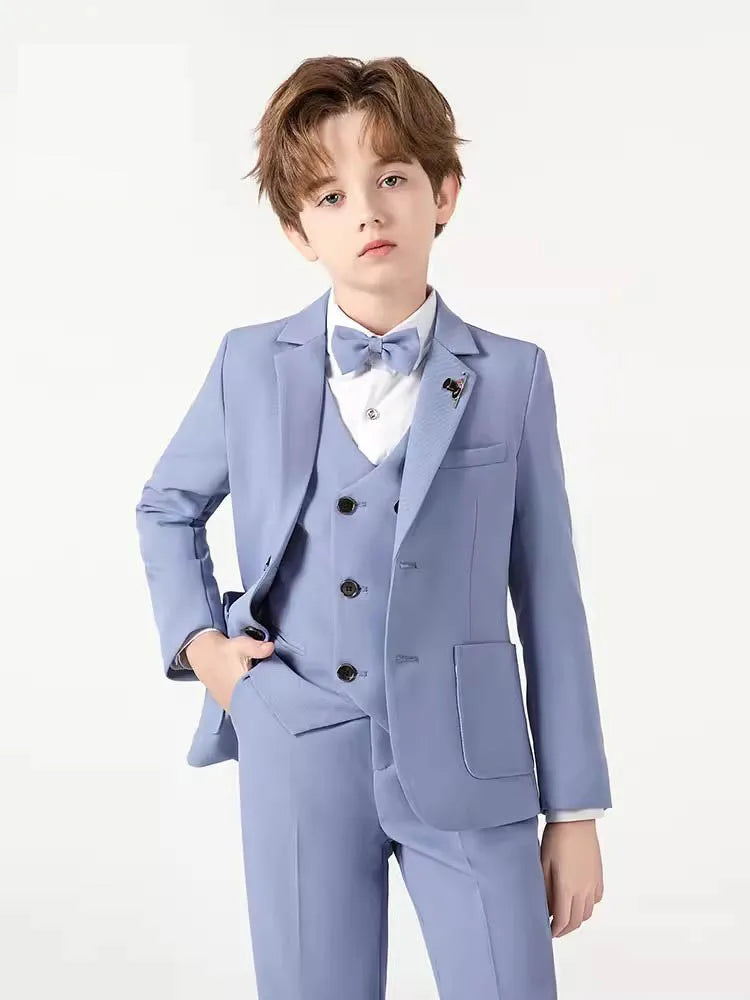 Gentleman Kids Beige Jacket Vest Pants Bowtie Brooch in USA