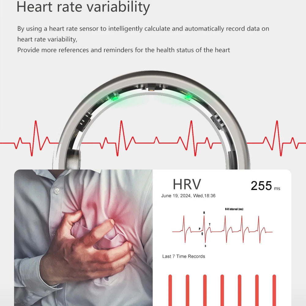 Men Fashion Smart Ring Heart Rate Blood Oxygen Sports Women in USA.