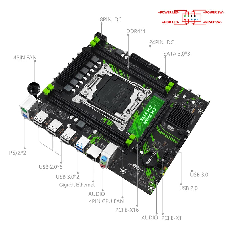 MACHINIST X99 PR9 Motherboard Kit LGA 2011-3 Set With Intel Xeon E5 26