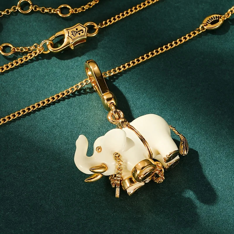 Fashion Enamel Openable Elephant Pendant Necklace Women in USA