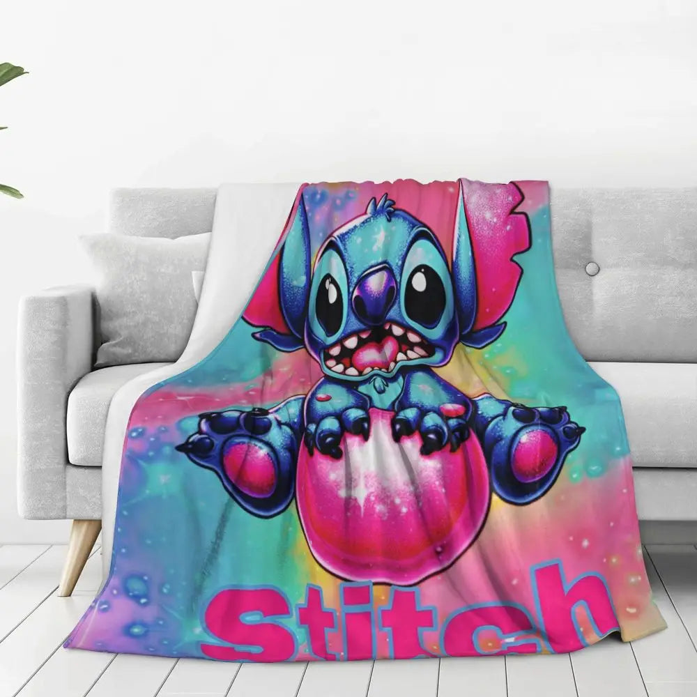 Cartoon Cute Stich 3D Printing Blanket Quality Warm in USA.