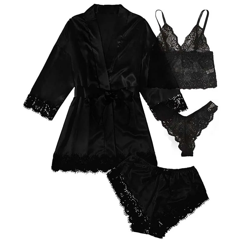 Woman Sleepwear Pajamas Ser Robe Sexy Lace in USA