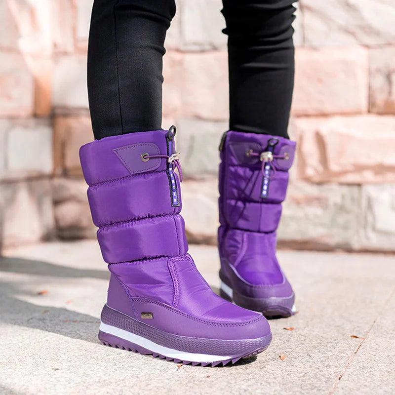 Women Snow Boots Platform Winter Boots Thick Plush Waterproof in USA