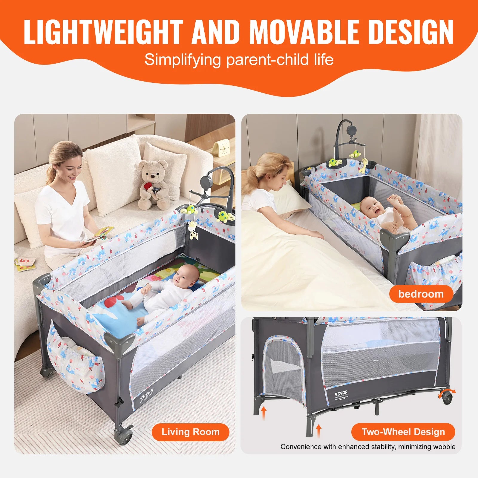 Fold Portable Baby Bassinet Bedside Sleeper Storage Basket in USA