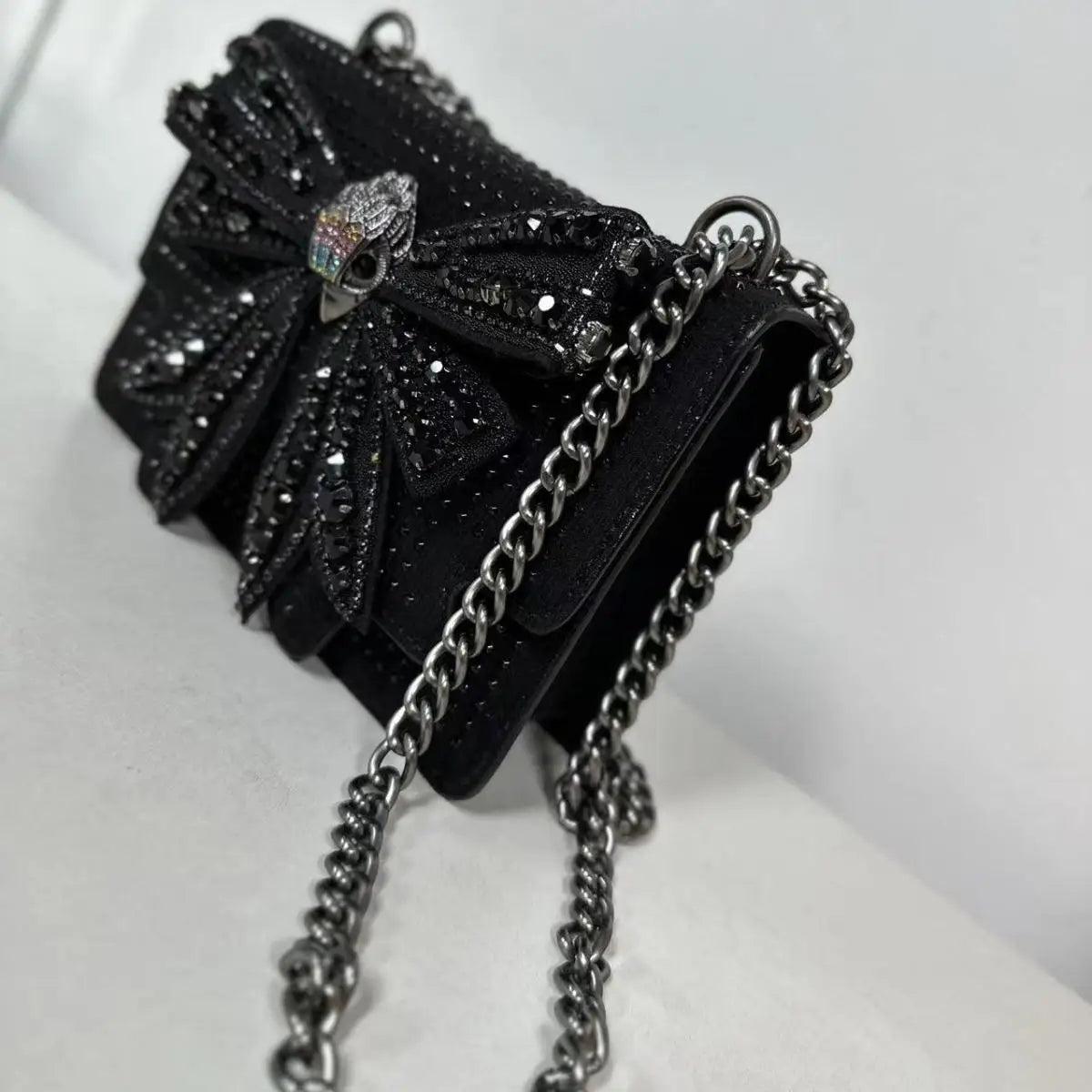 KURT GEIGER LONDON Diamond Studded Bow Bag Fashion in USA