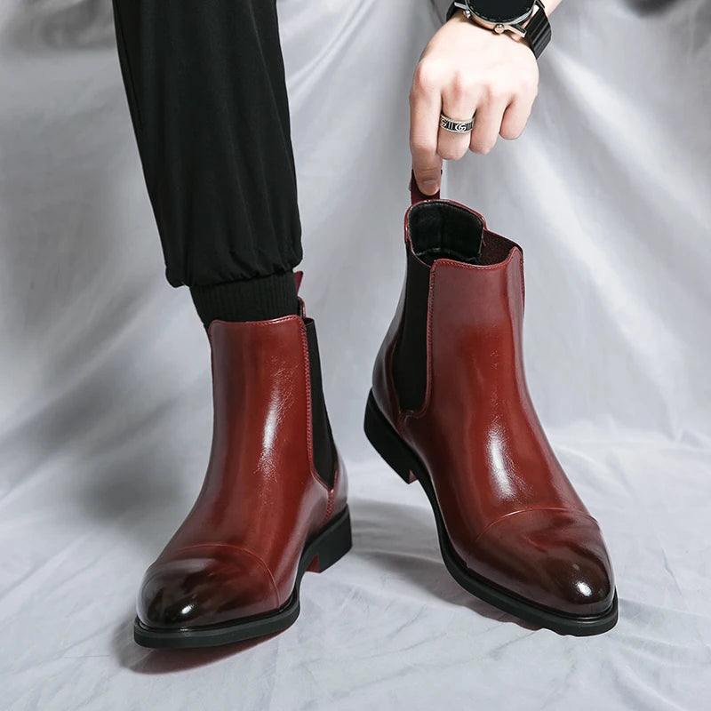 Luxury Brand Men's Chelsea Boots New Outdoor Red Sole in USA