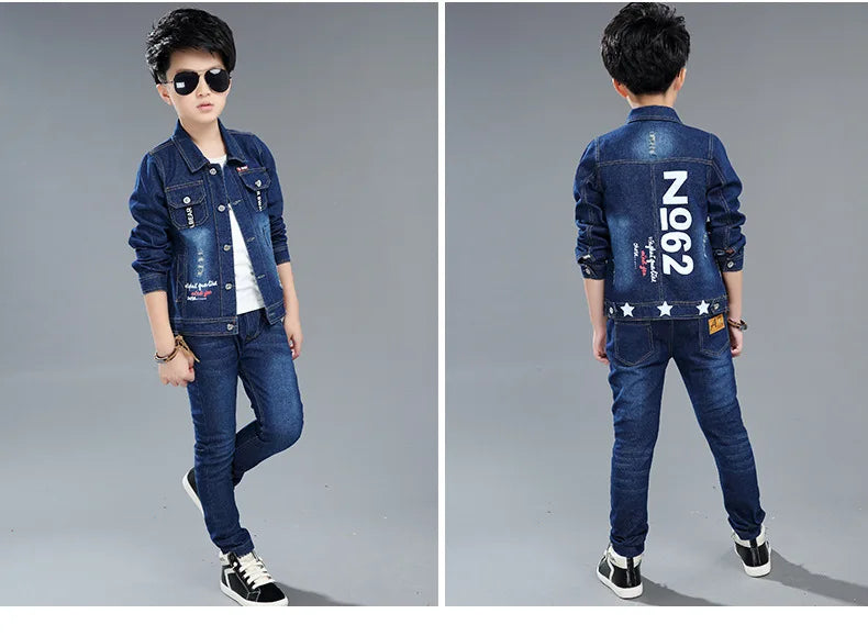 Children's Two Piece Set Kids Clothing Boys Denim Set in USA