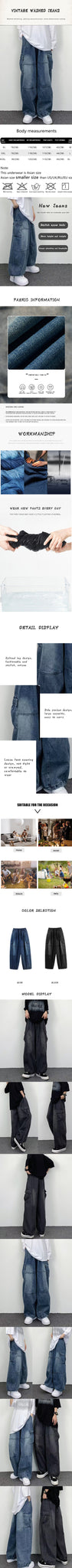 Men Straight Leg Casual High Street Hip Hop Jeans in USA