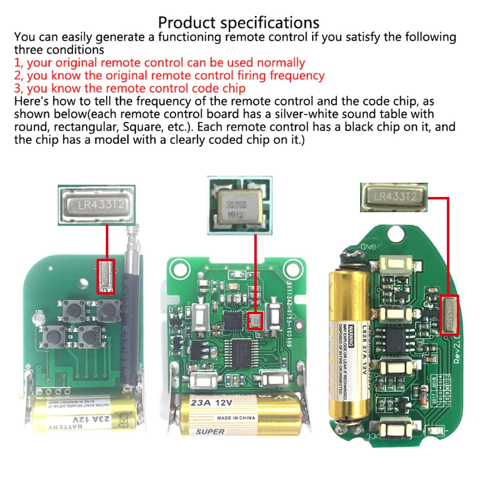 Car Key Garage Door Gate Opener Remote Control Duplicator in USA.