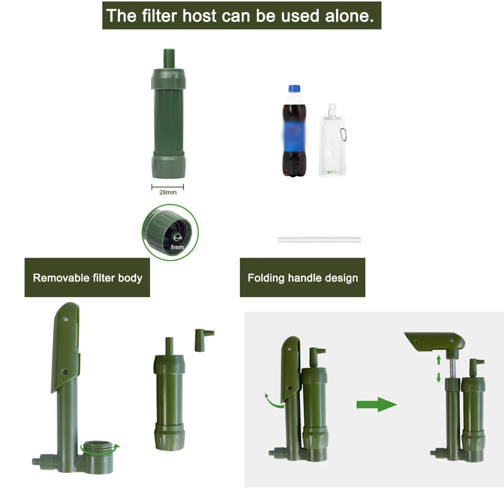 Hand Pump Water Filter Camping Water Purifier Filtration System in USA