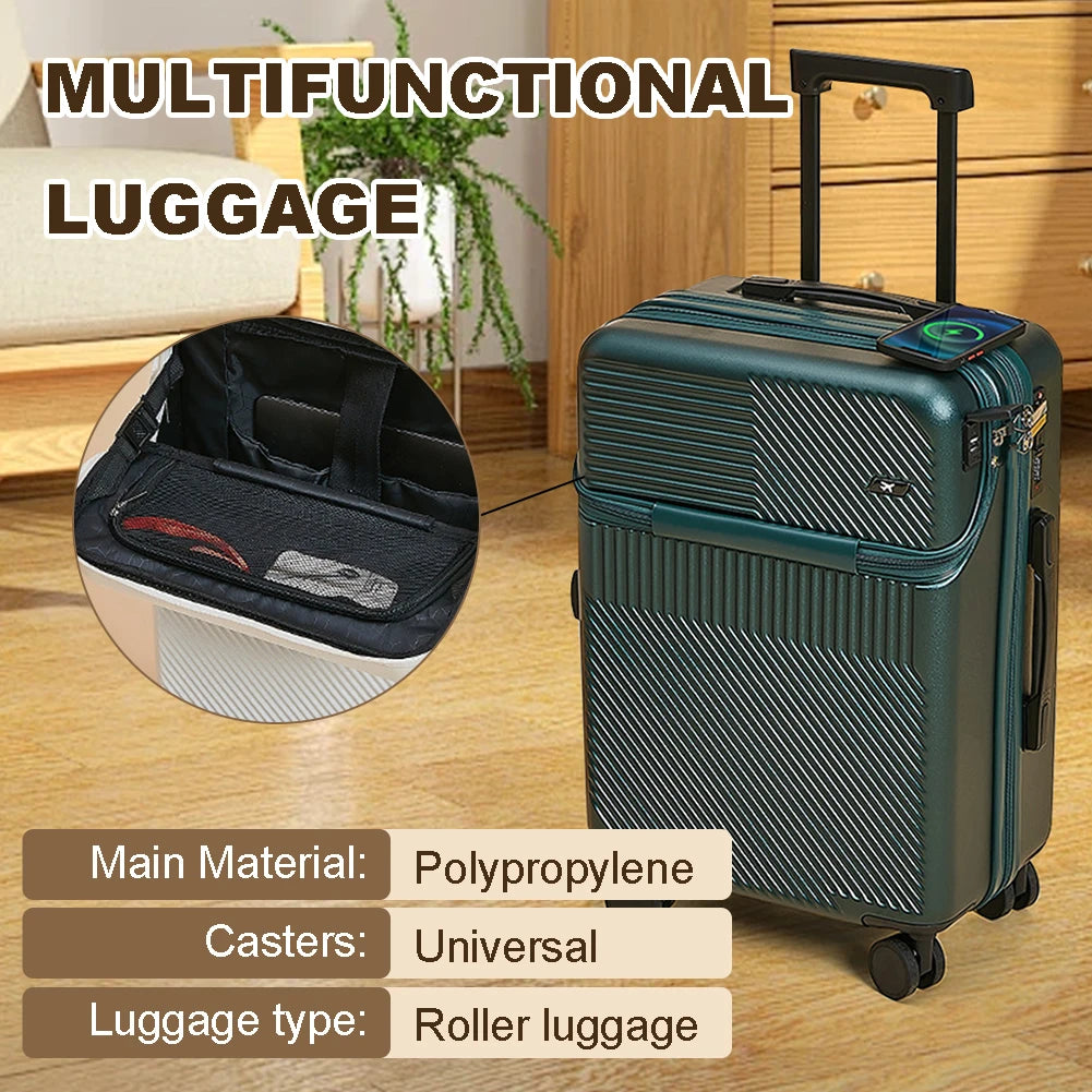 Opening Roller Trolley Case ABS Men Travel Suitcase in USA