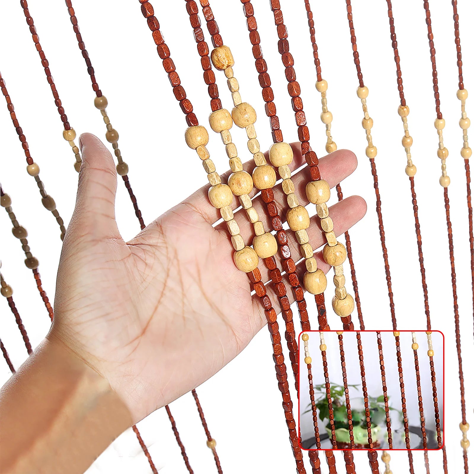 Natural Wood Bamboo Beaded Curtain Fly Screen in USA