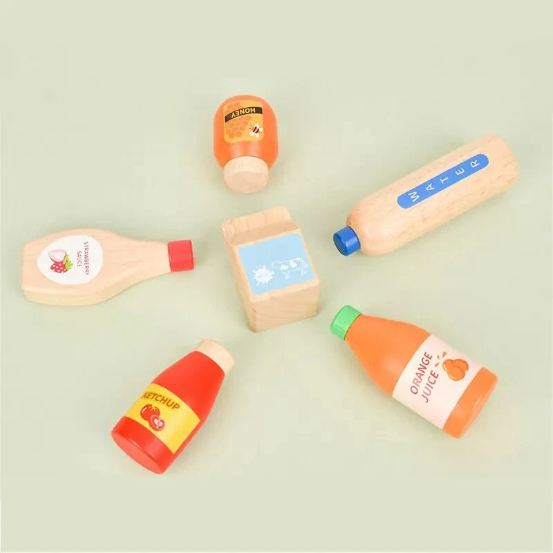 Pretend Play Wooden Toy Drink Set Kitchen Food Toys in USA