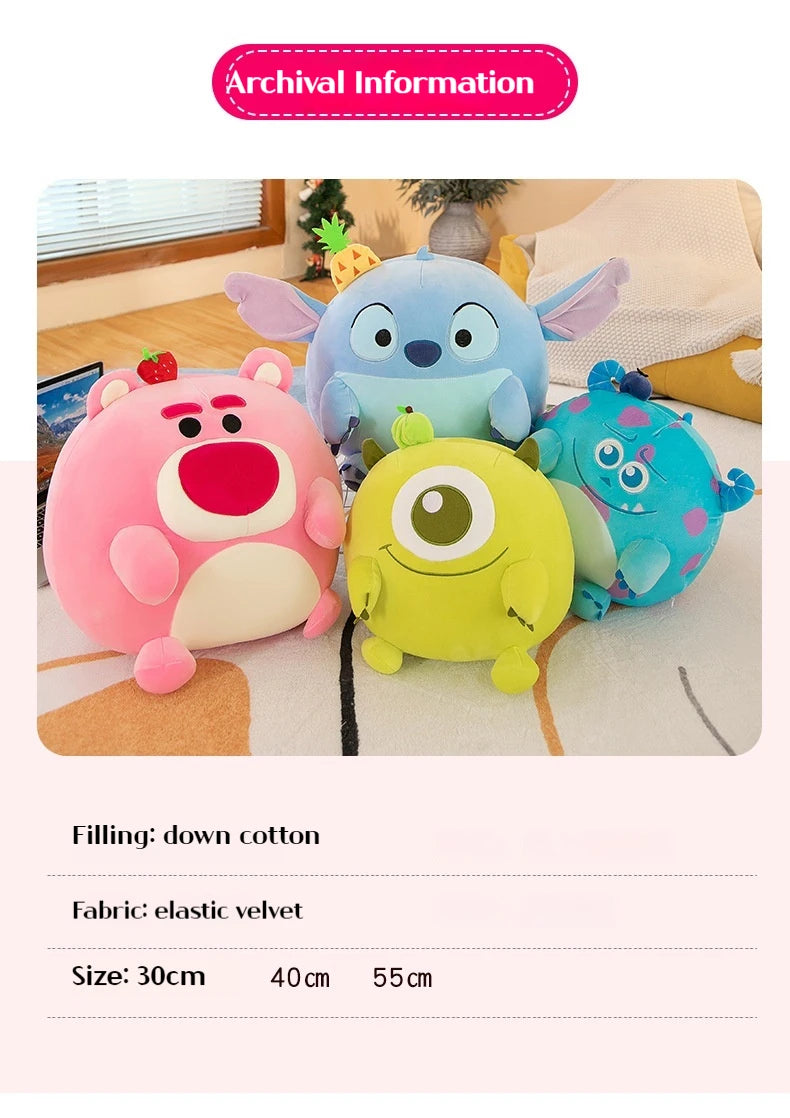 Disney Lotso Stitch Round Plush Doll Toys Kawaii in USA