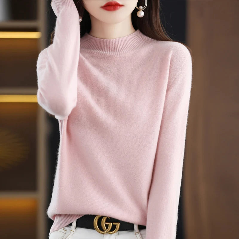 Pure Wool Half-neck Pullover In Autumn And Winter New Cashmere in USA