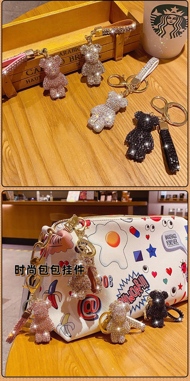 Girl Decoration Small Pendant Car Key Ring Student Bag Pendant in USA