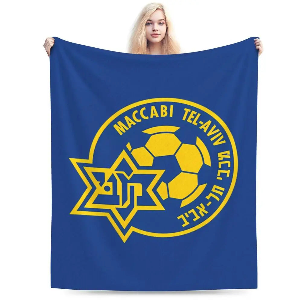 Maccabi Aviv Flannel Throw Blanket Warm Bed Blanket in USA.