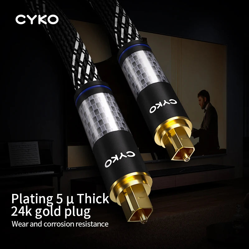 CYKO Digital Optical Audio Cable Toslink SPDIF hifi IN USA.