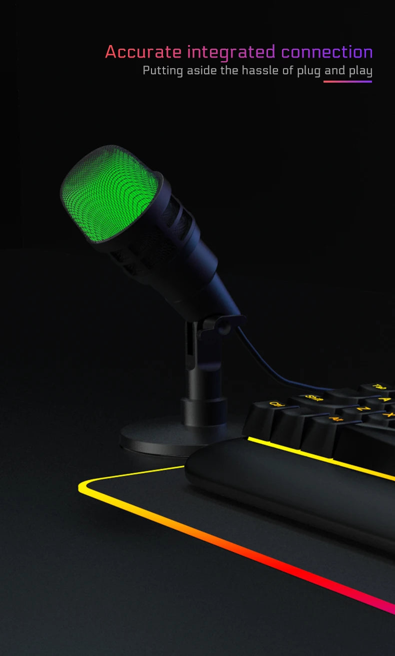 USB Condenser Microphone With RGB, Microphone For Podcasting in USA.