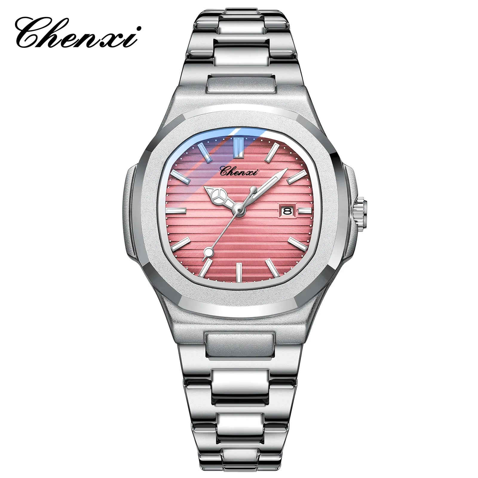 Women's Quartz Watch Pink Fashion Striped Dial in USA