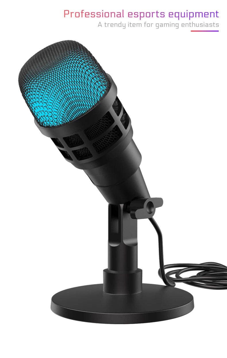 USB Condenser Microphone With RGB, Microphone For Podcasting in USA.