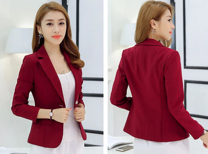 Black Women Blazer Formal Slim Blazers Lady Office Work in USA