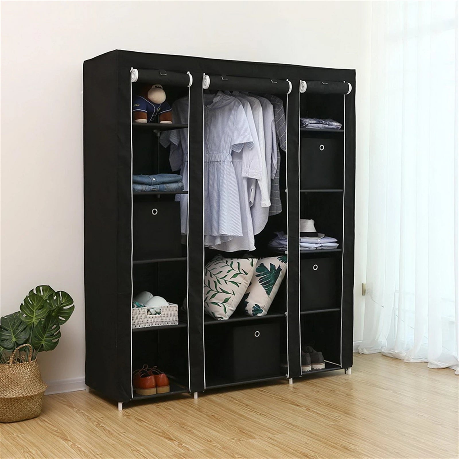 Portable Clothes Closet Wardrobe Storage Organizer IN USA.