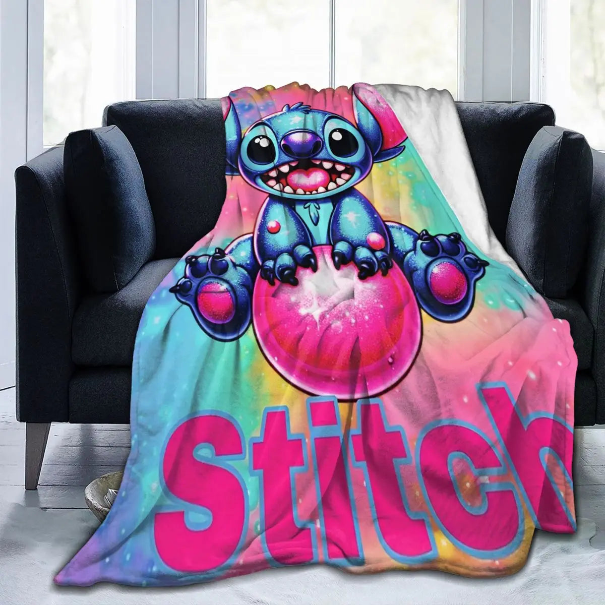 Cartoon Cute Stich 3D Printing Blanket Quality Warm in USA.