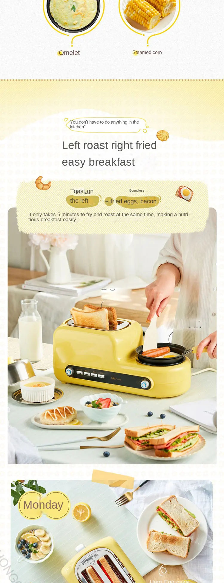 Household Sandwich Breakfast Maker Machine Toast Home in USA.