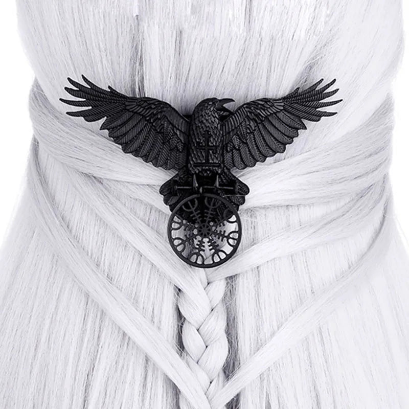 Unique Viking Black Oversized Crow Hair Clip Accessories in USA