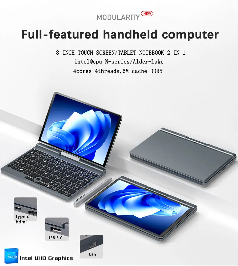 Topton P8 12th Gen Mini Handheld Laptop 8 Inch Touch Intel in USA.