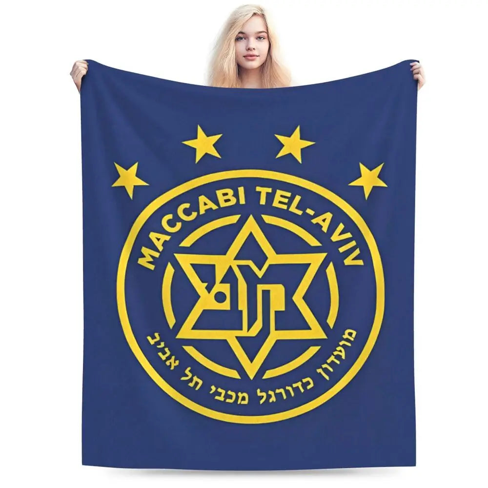 Maccabi Aviv Flannel Throw Blanket Warm Bed Blanket in USA.