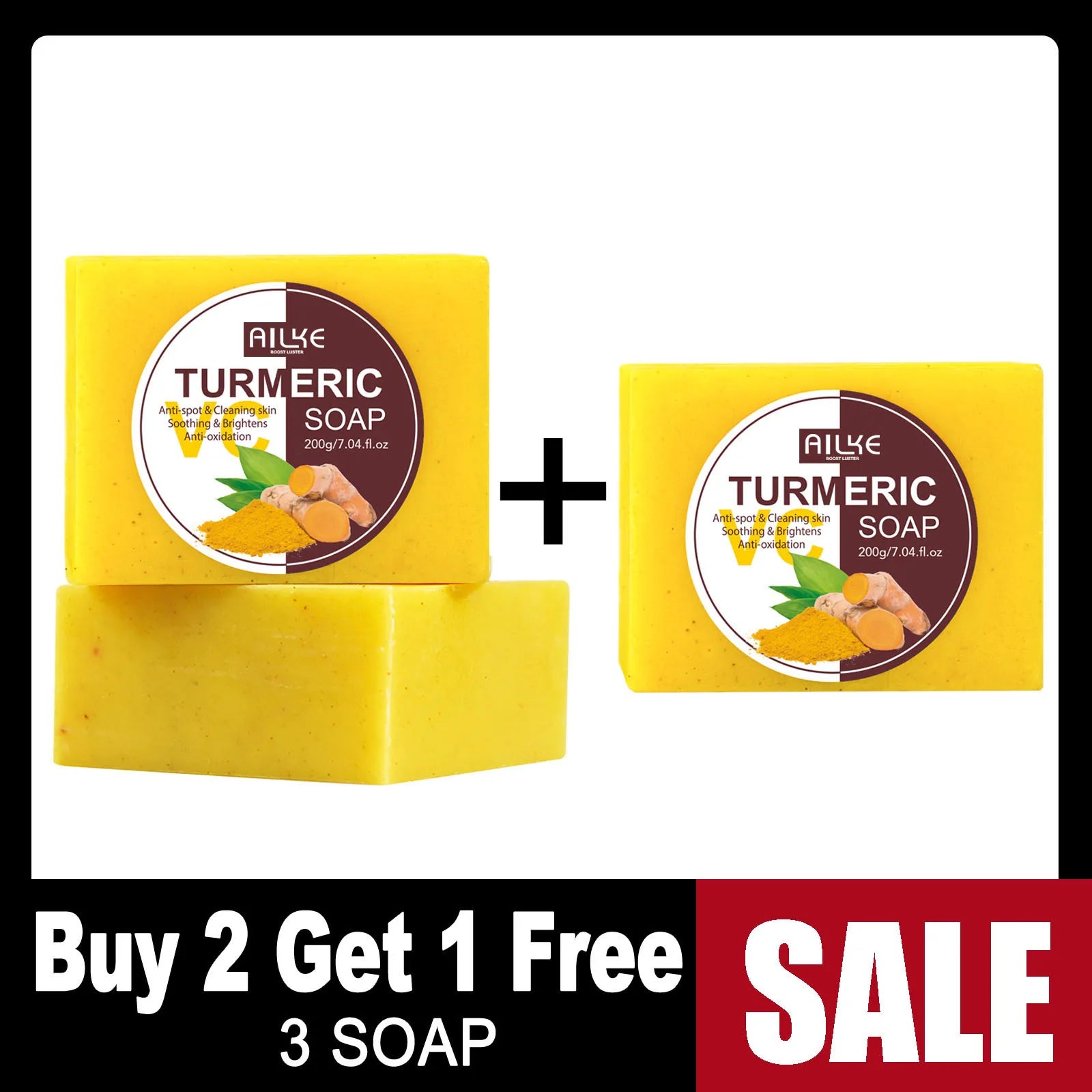 AILKE Natural Turmeric Bath Soa Face & Body in USA