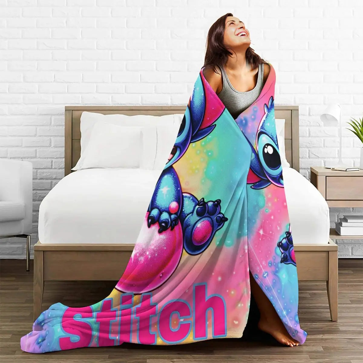 Cartoon Cute Stich 3D Printing Blanket Quality Warm in USA.