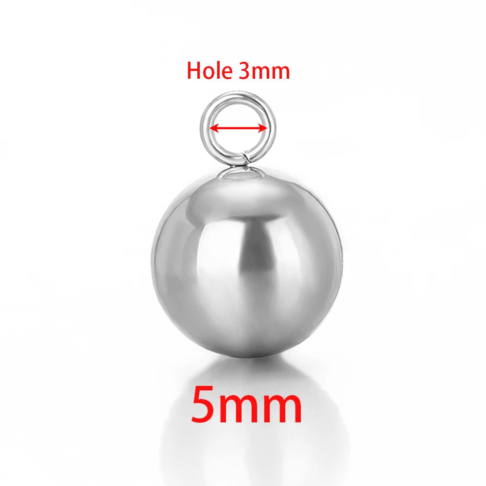 Stainless Steel Solid Ball Beads Charms Pendants for Necklaces in USA.