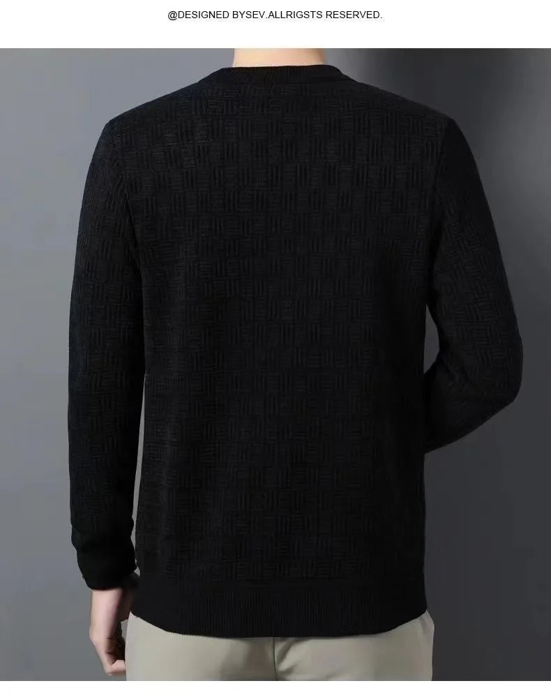 Men's Cashmere Sweater O-Neck Pullovers Knit Large Size in USA