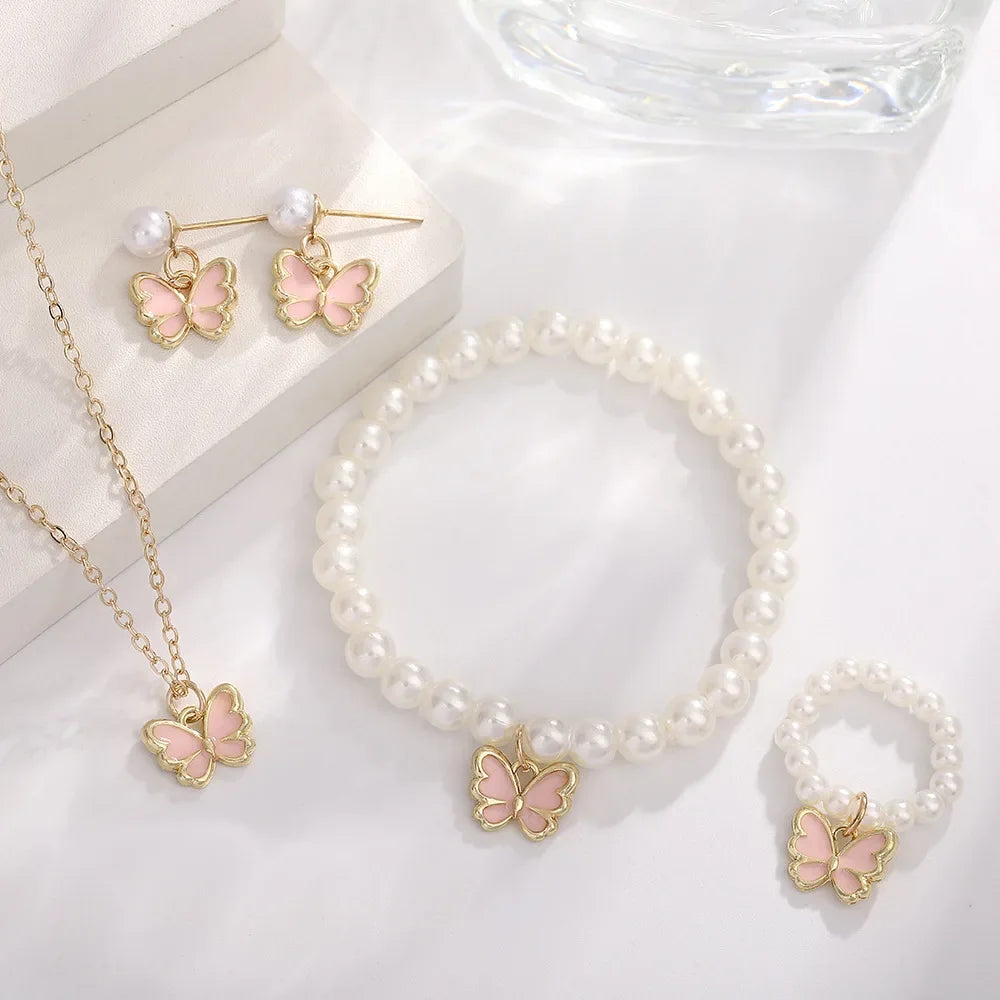 Pendant Imitation Pearl Necklace Bracelet Earring Women in USA