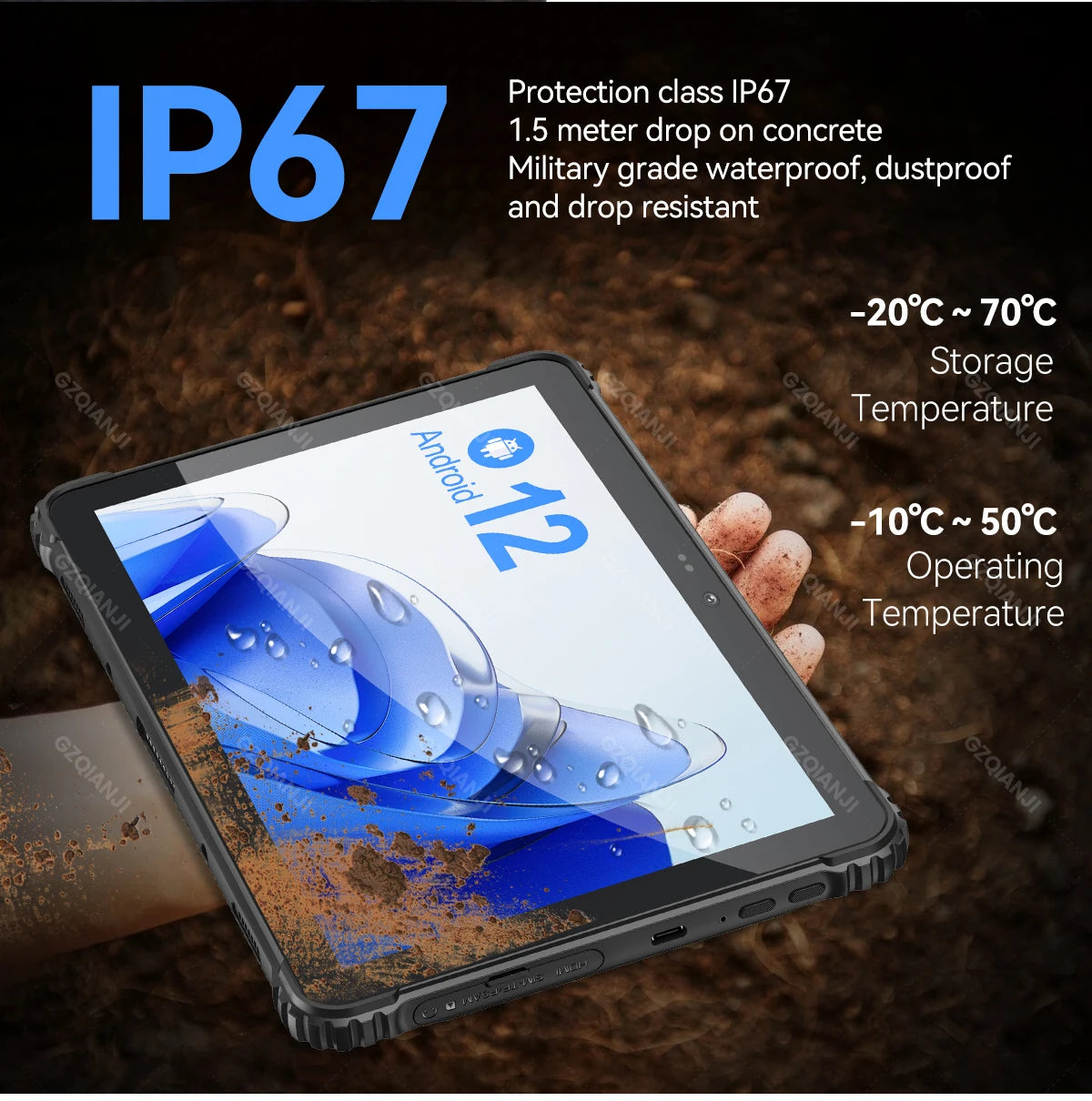 5G Industrial Android 12 Tablet Rugged PDA Triple Defence in USA.