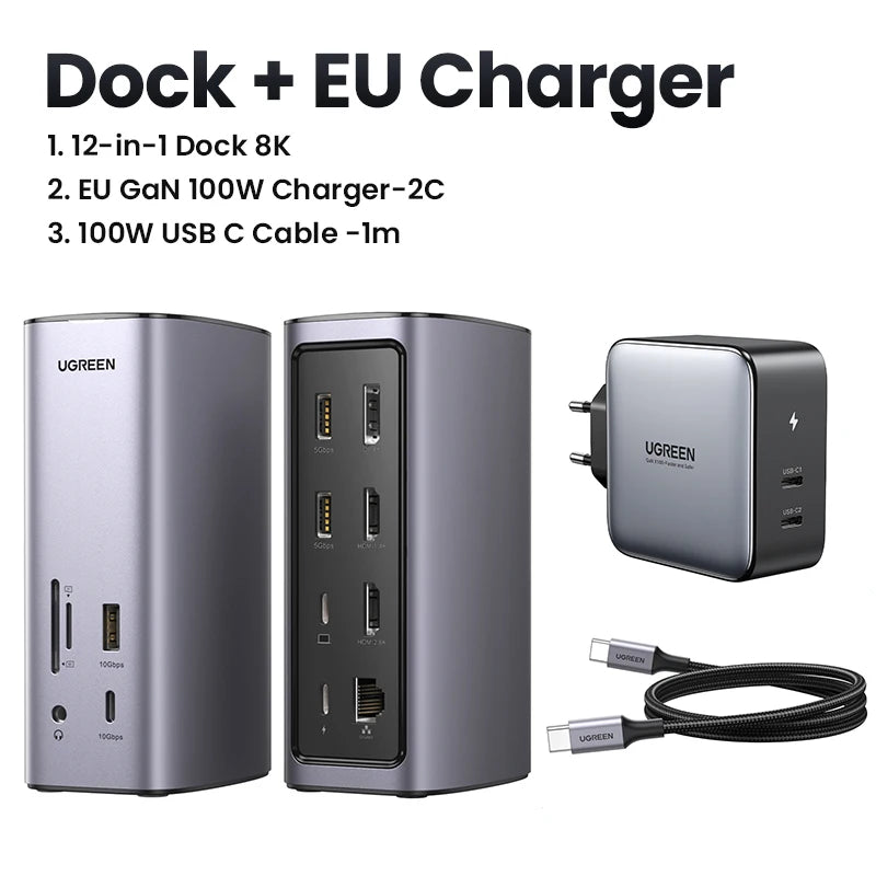 UGREEN Docking Station 12-IN-1 USB C to 8K HDMI DisplayPort in USA.