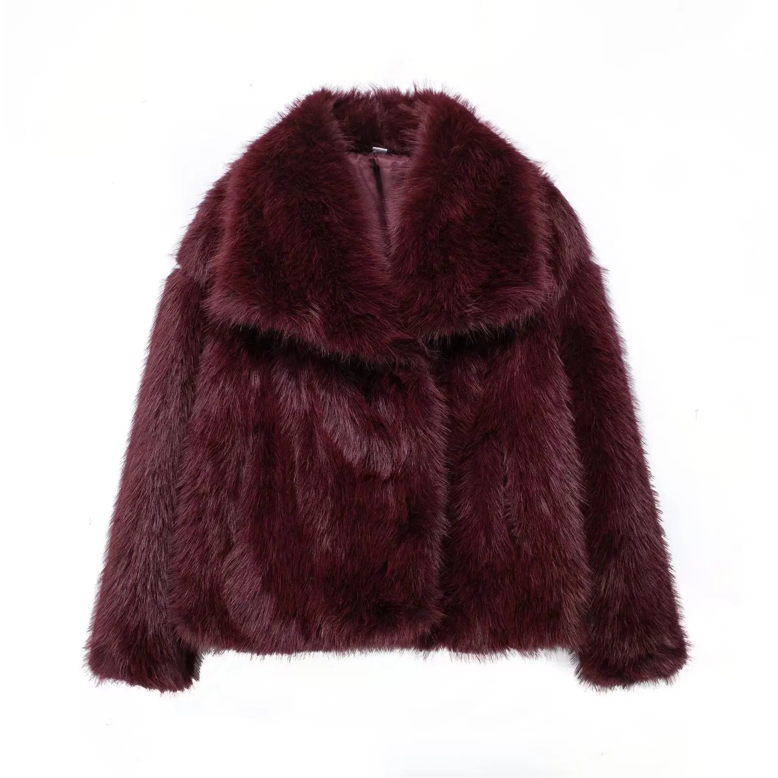 Women Fashion Cropped Faux Fur Jacket Coat in USA