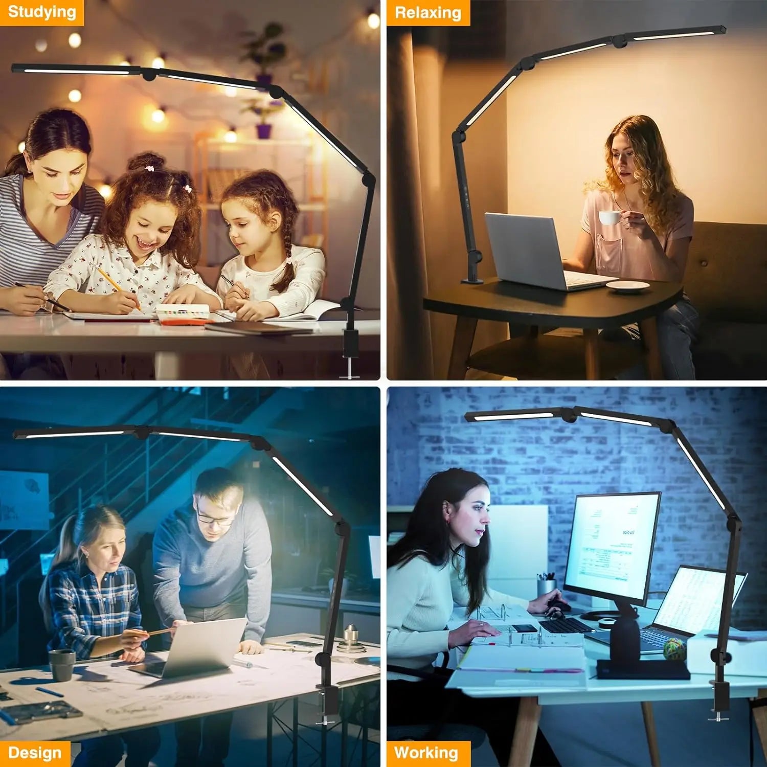 LED Desk Lamp Clip, Multi-Angle Flexible Segment Light Source IN USA.