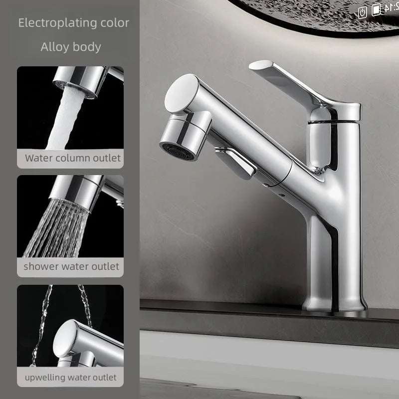 Bathroom Sink Faucet Basin Pull-out Type Hot and Cold Water