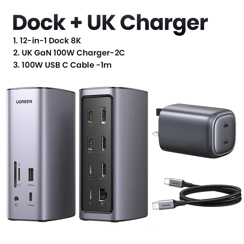 UGREEN Docking Station 12-IN-1 USB C to 8K HDMI DisplayPort in USA.