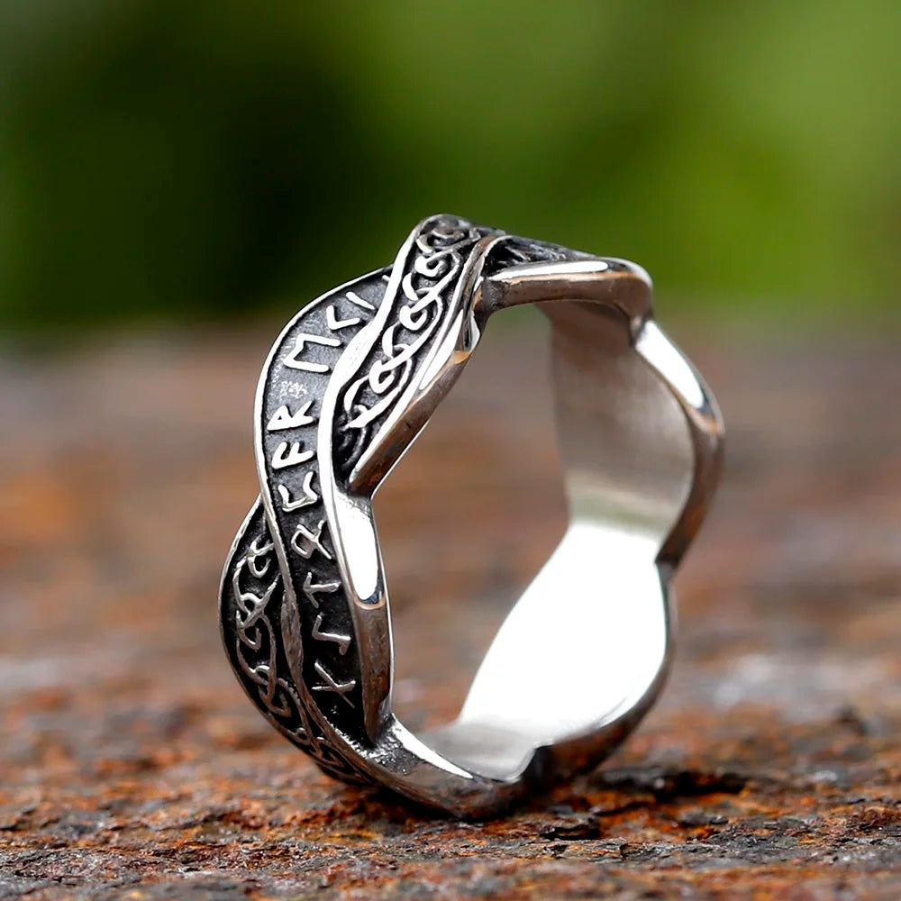 Stainless Steel Viking Nordic Celtic Festival Runes Ring in USA