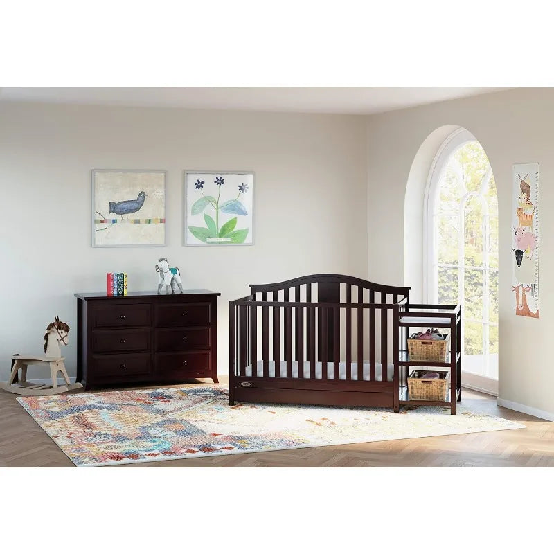 Convertible Crib Changer with Drawer (White) in USA