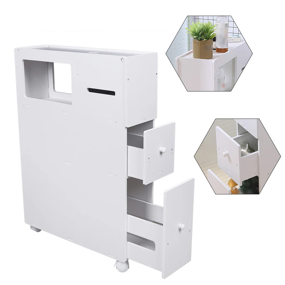 Slim Bathroom Storage Cabinet Free Standing Floor Cabinet