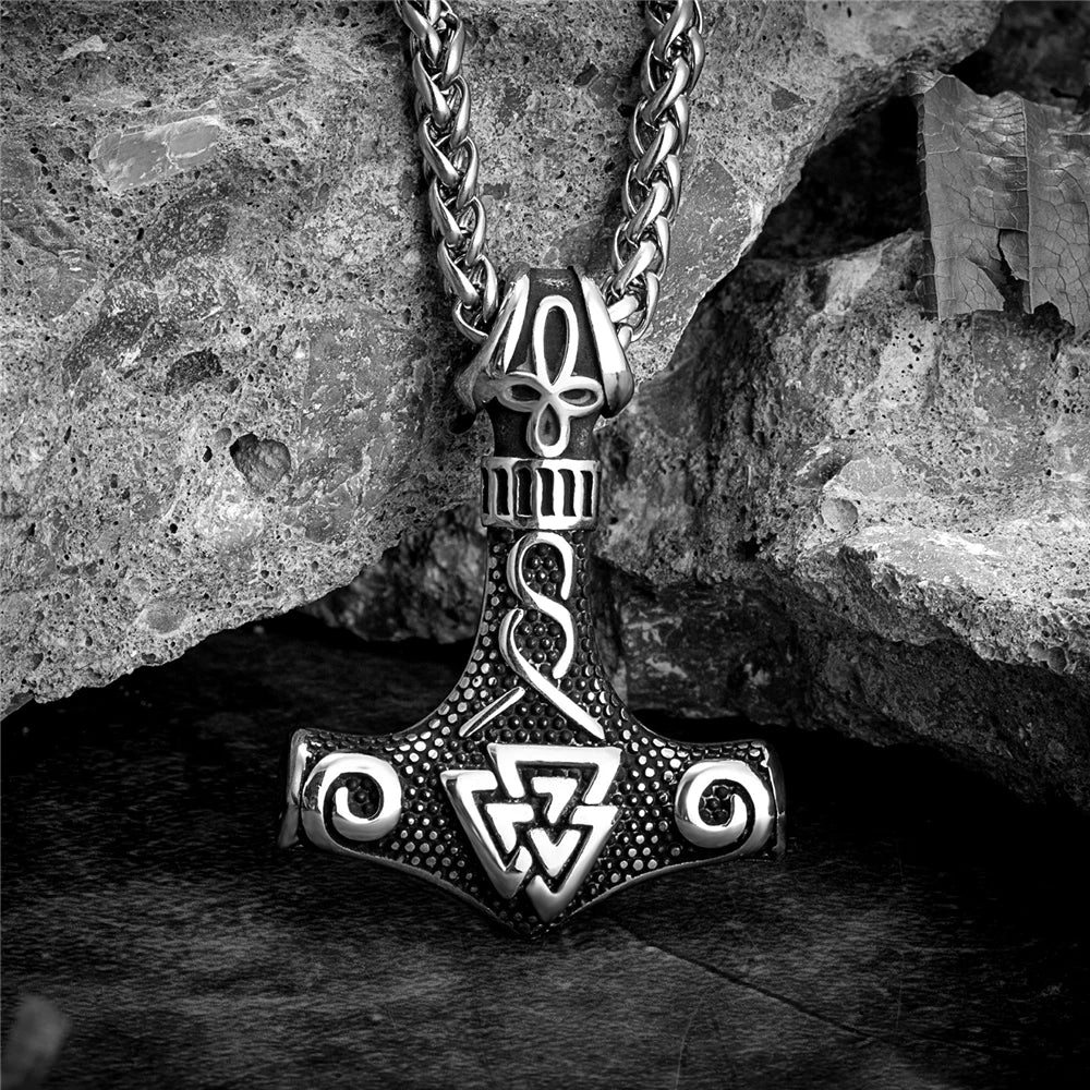 Vikings Thors Hammer Necklaces Stainless Steel in USA