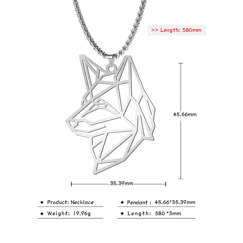 Unift Black Color Wolf Pendant Necklace Men Boy Stainless in USA