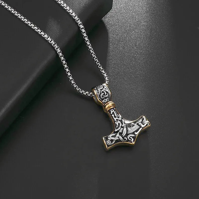 Stainless Steel Nordic Celtic Hammer Pendant Necklace in USA