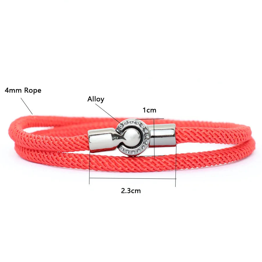 Simple Style Men Rope Bracelet Magnet Buckle Bilayer in USA